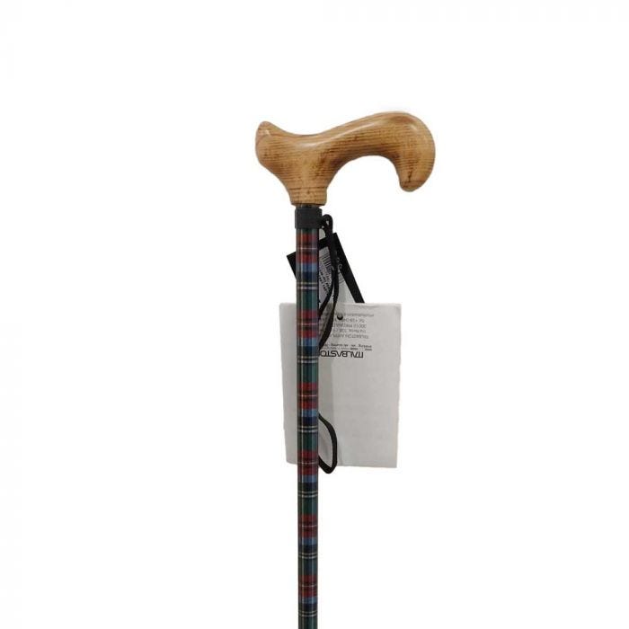 Bastone da passeggio deluxe tartan scozzese manico derby in legno MQ556 Sanico